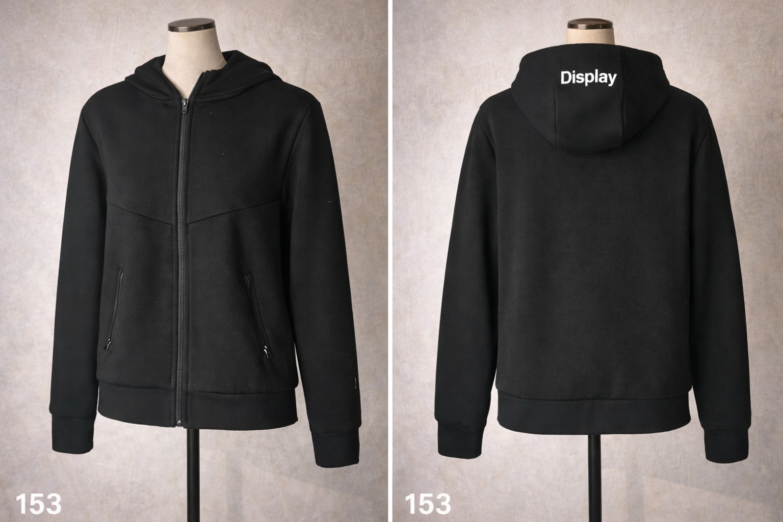 Veste noire display a capuche