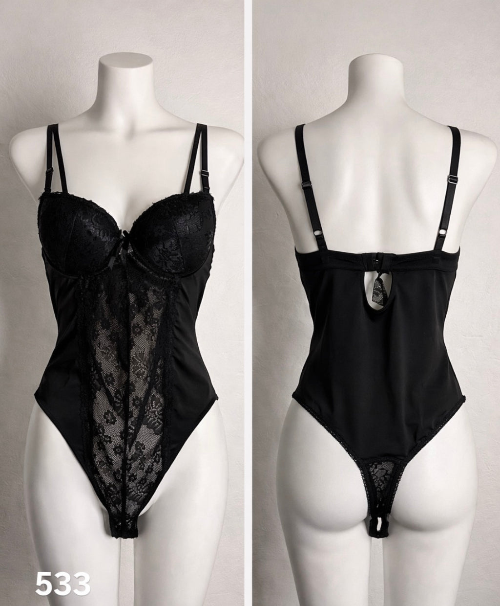 Elegant and feminine black bodysuit