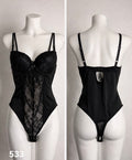 Elegant and feminine black bodysuit