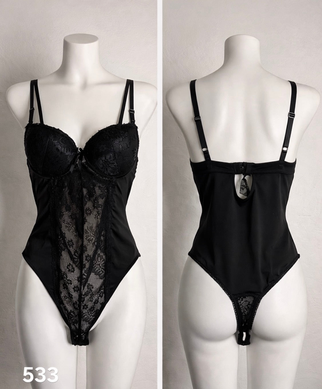 Elegant and feminine black bodysuit