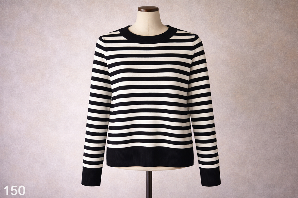Pull à rayures noires et blanches