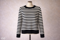 Pull à rayures noires et blanches