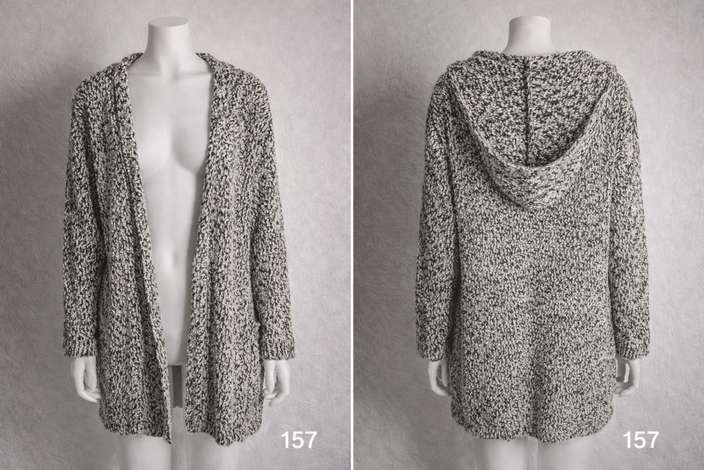 Long gilet à capuche