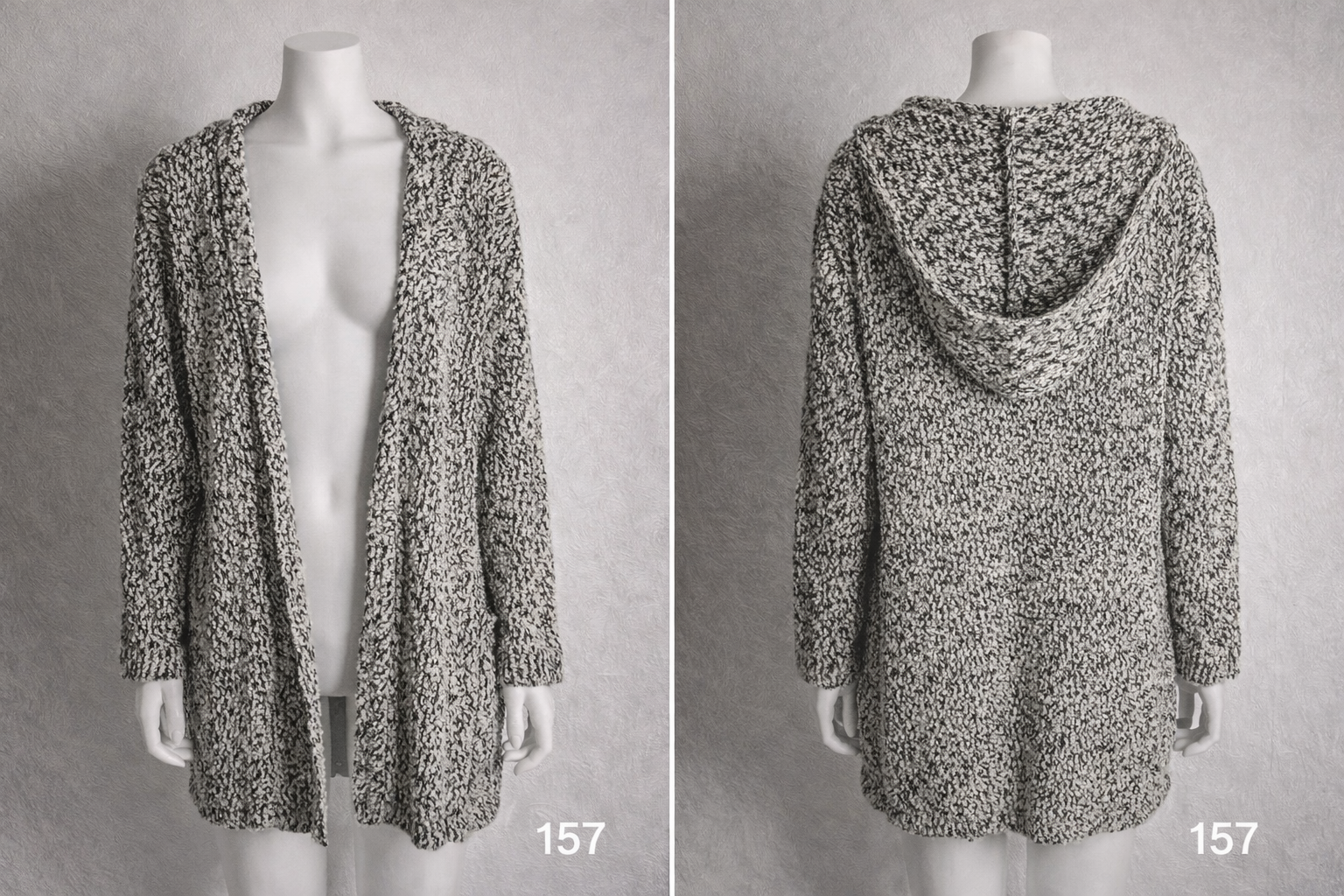 Long gilet à capuche