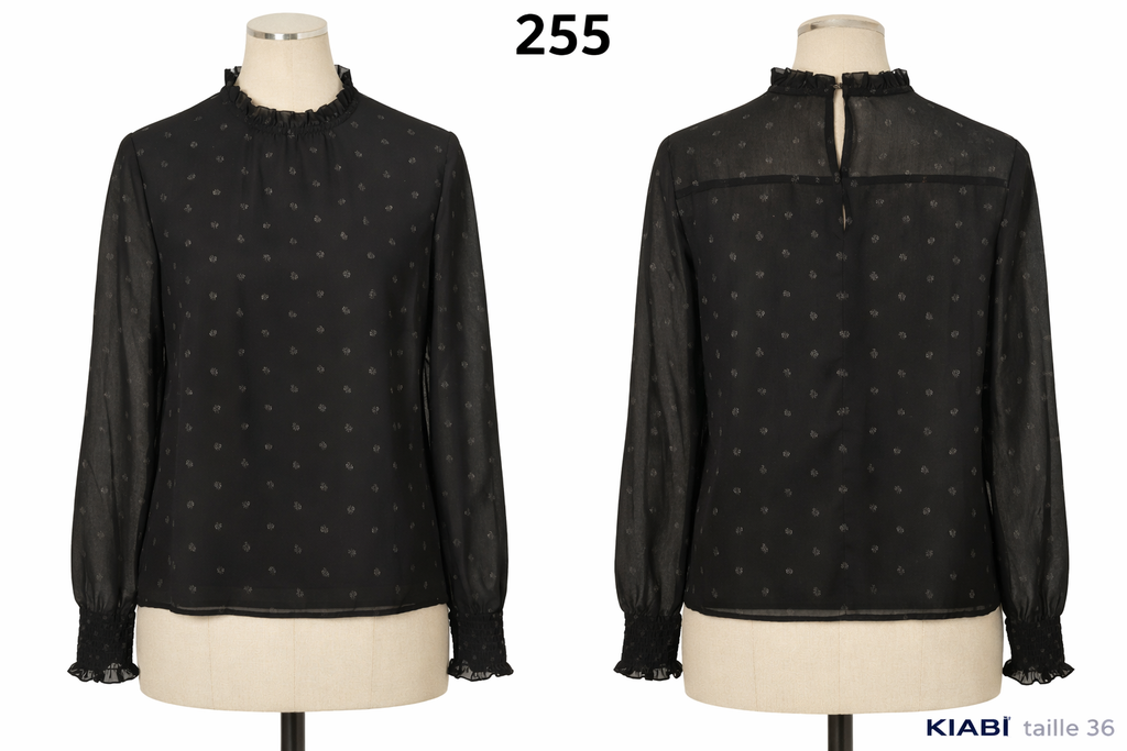 Chemise noire transparente