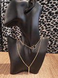Collier double chaîne doré