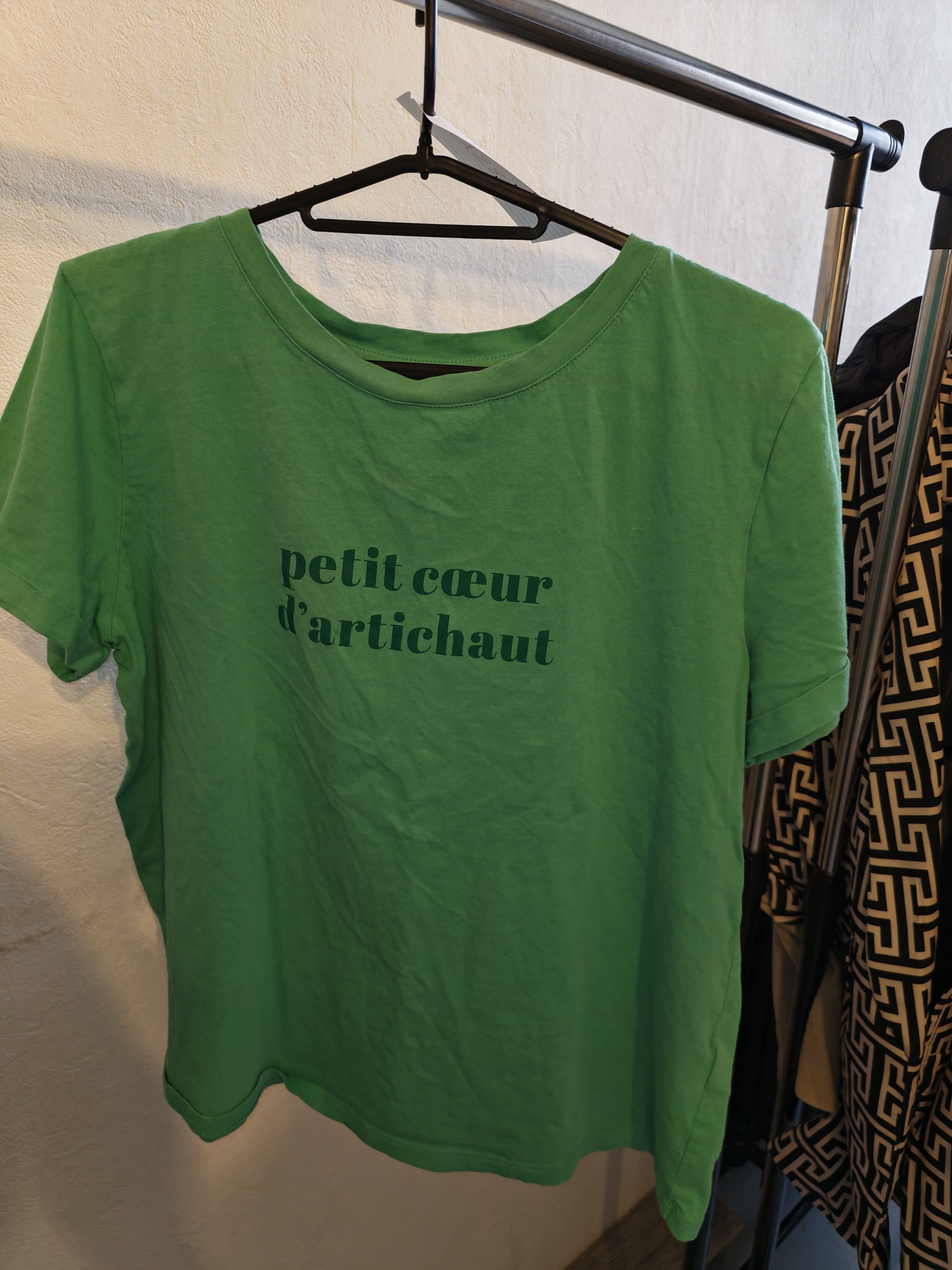 T-shirt vert imprimé