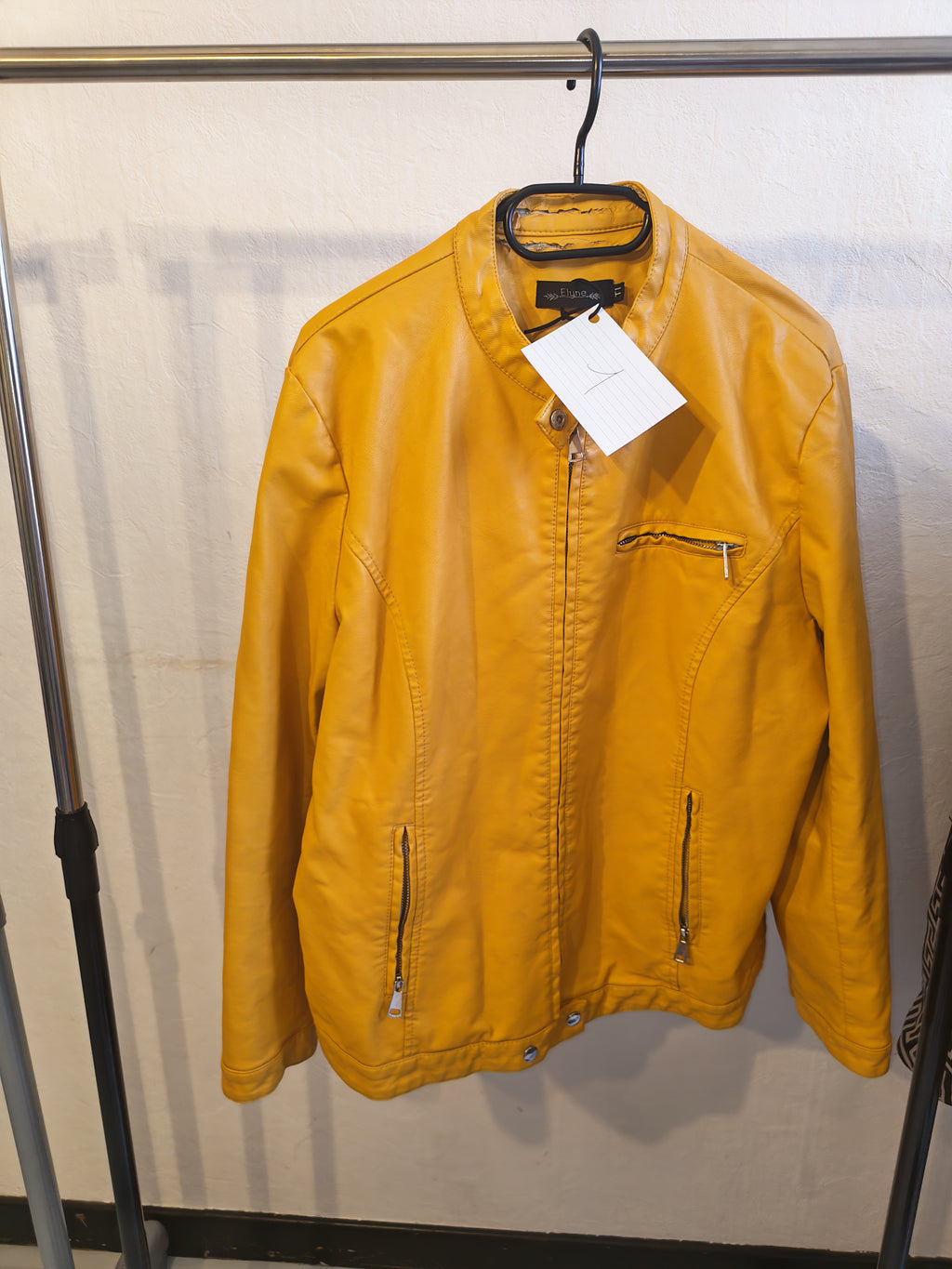 Veste jaune style biker-T1