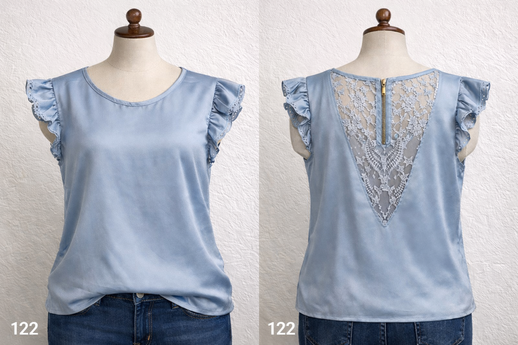 Haut bleu élégant